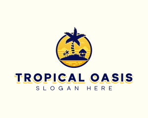 Tropical Beach Island  logo design