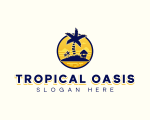 Island - Tropical Beach Island logo design