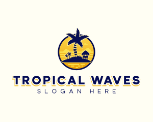 Tropical Beach Island  logo design