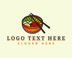 Bibimbap - Bibimbap Bowl Meal logo design