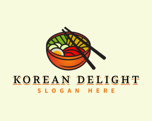 Bibimbap Bowl Meal logo design