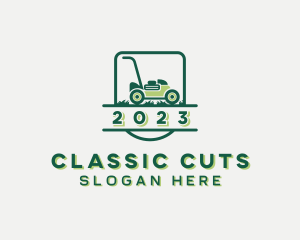 Lawn Care Mower Landscaping logo design