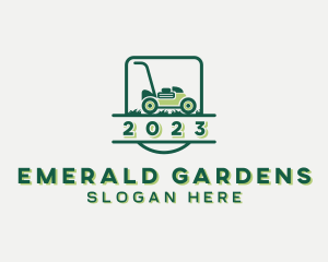 Lawn Care Mower Landscaping logo design