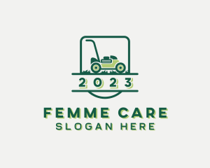 Lawn Care Mower Landscaping logo design