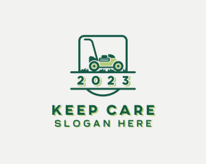 Lawn Care Mower Landscaping logo design