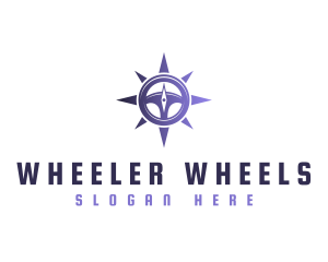 Compass Steering Wheel logo design