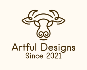 Water Buffalo Line Art logo design