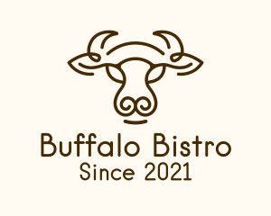 Water Buffalo Line Art logo design