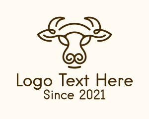 Buffalo - Water Buffalo Line Art logo design