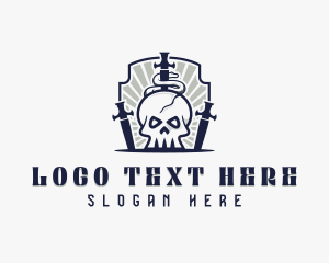 Snake Sword Skull logo design