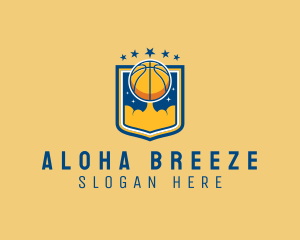 Basketball Ball Emblem logo design