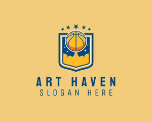 Basketball Ball Emblem logo design