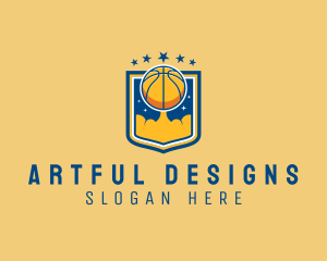 Basketball Ball Emblem logo design