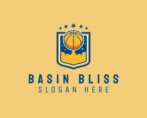 Basketball Ball Emblem logo design