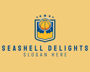 Basketball Ball Emblem logo design