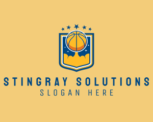 Basketball Ball Emblem logo design