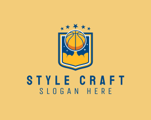 Basketball Ball Emblem logo design