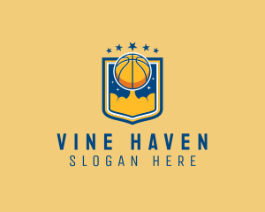 Basketball Ball Emblem logo design