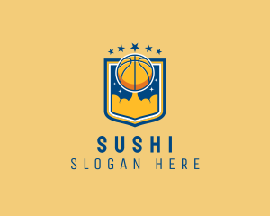 Basketball Ball Emblem logo design