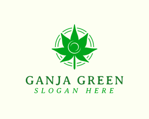 Green Marijuana Leaf logo design