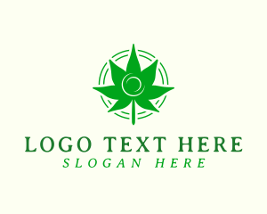Natural Therapy - Green Marijuana Leaf logo design