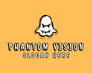 Phantom - Flying Ghost Cartoon logo design