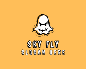 Flying Ghost Cartoon logo design