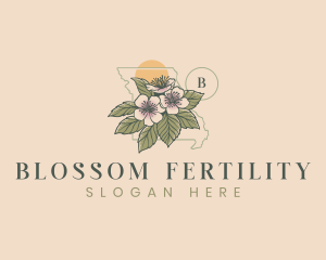 Hawthorn Blossom Flower Missouri logo design