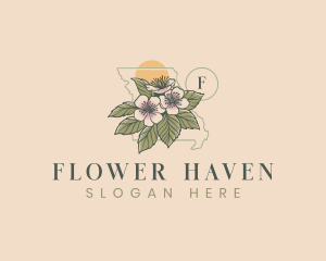 Hawthorn Blossom Flower Missouri logo design