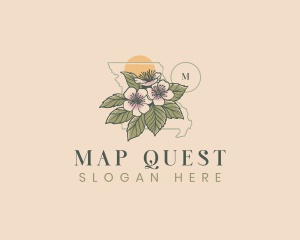 Hawthorn Blossom Flower Missouri logo design