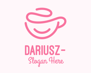 Coffeehouse - Pink Coffee Cup Monoline logo design