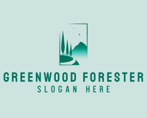 Mountain Tree Star logo design