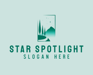 Mountain Tree Star logo design