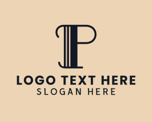 Interior Designer - Elegant Art Deco Brand Letter P logo design