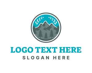 Wreath - Outdoor Mountain Peak logo design