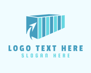 Logistics - Blue Shipping Container logo design