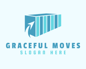 Blue Shipping Container logo design