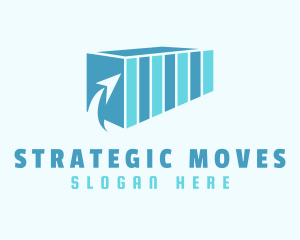 Blue Shipping Container logo design