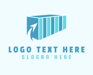 Courier Service - Blue Shipping Container logo design