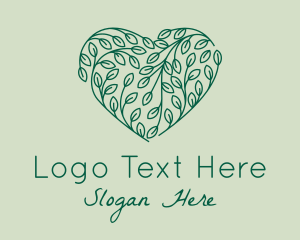 Ecological - Green Heart Vine logo design