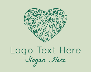 Decorative - Green Heart Vine logo design