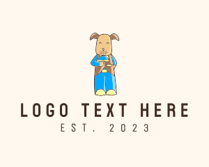 Waiter - Dog Waiter Cartoon logo design