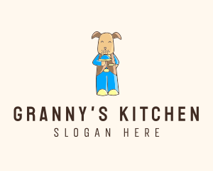 Dog Waiter Cartoon logo design