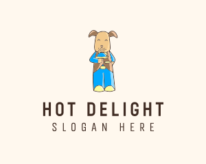 Dog Waiter Cartoon logo design