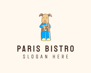 Dog Waiter Cartoon logo design