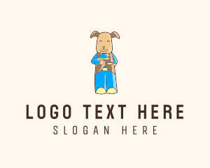 Server - Dog Waiter Cartoon logo design
