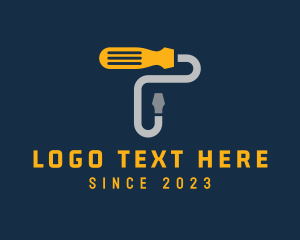 Tool - Screw Driver Letter T logo design