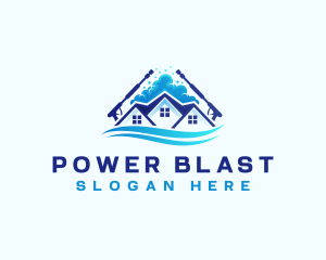 Power Wash Bubble Cleaning logo design