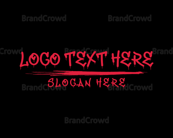 Scary Horror Brush Logo