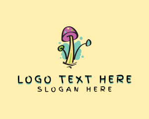 Drawing - Graffiti Mushroom Cartoon logo design